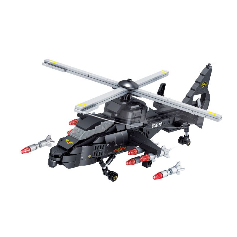 BRUCCO BLK-098 non Lego QUÂN ĐOÀN SẮT TRỰC THĂNG VŨ TRANG Z-19 bộ đồ chơi xếp lắp ráp ghép mô hình Military Army Quân Sự Bộ Đội 566 khối