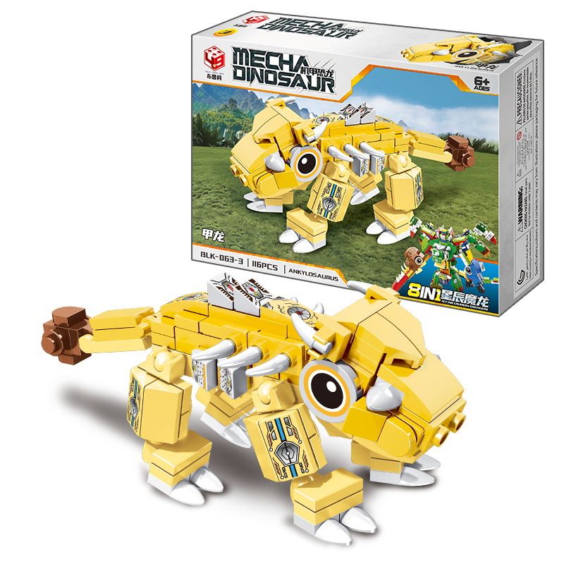 BRUCCO BLK-063 KAI GAO LE BB011 non  KHỦNG LONG CƠ KHÍ bộ đồ chơi xếp lắp ráp ghép mô hình MECHA DINOSAUR 831 khối