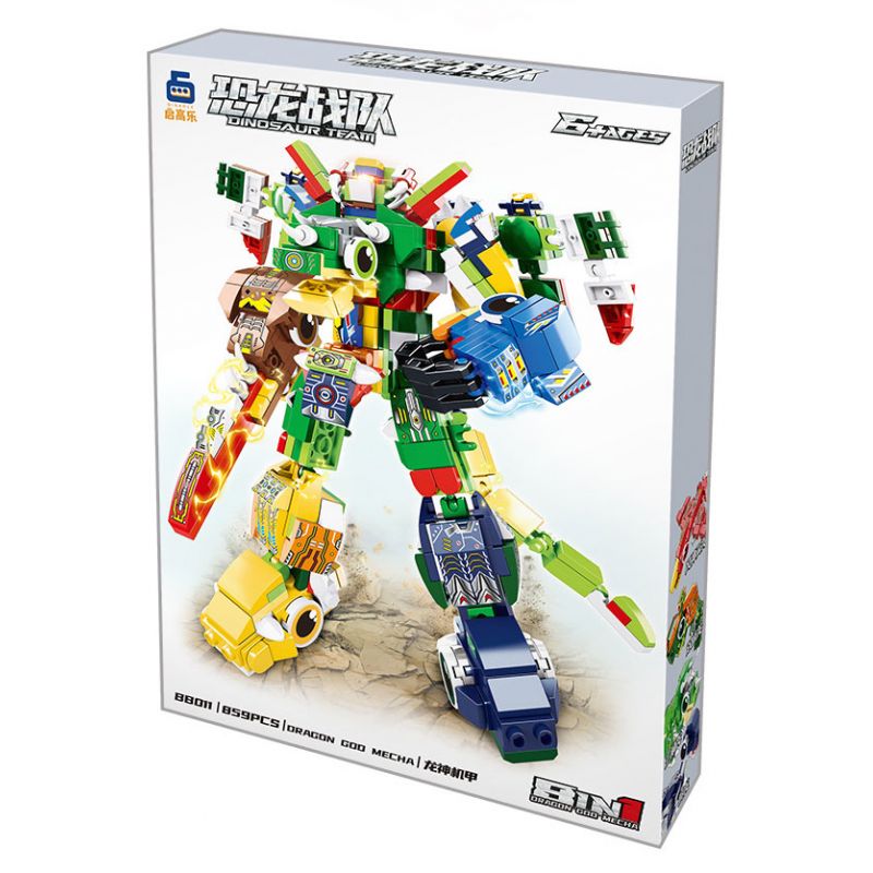 BRUCCO BLK-063 KAI GAO LE BB011 non  KHỦNG LONG CƠ KHÍ bộ đồ chơi xếp lắp ráp ghép mô hình MECHA DINOSAUR 831 khối