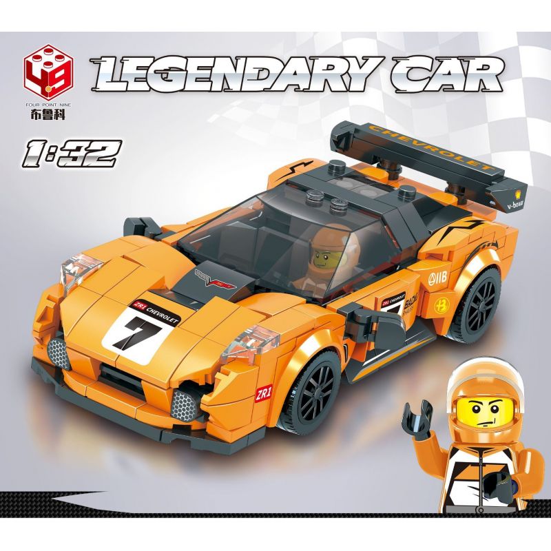 BRUCCO BLK-087 RC-187 non  CHEVROLET ZRI tỷ lệ 1:32 bộ đồ chơi xếp lắp ráp ghép mô hình Speed Champions Racing Cars CORVETTE ZRI Đua Xe Công Thức 326 khối
