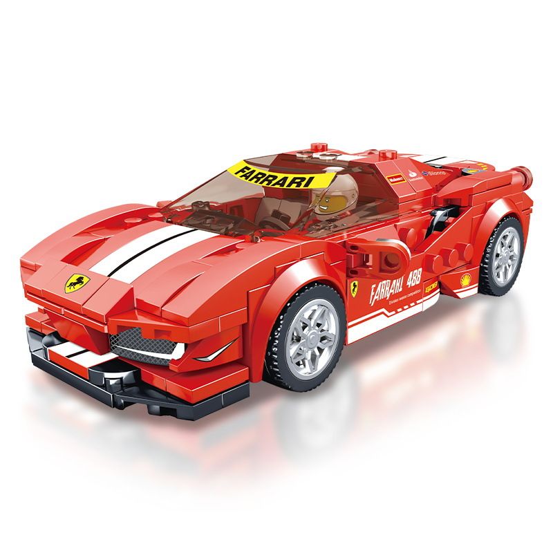 BRUCCO BLK-067 RC-167 non Lego FERRARI 488 tỷ lệ 1:32 bộ đồ chơi xếp lắp ráp ghép mô hình Speed Champions Racing Cars Đua Xe Công Thức 314 khối