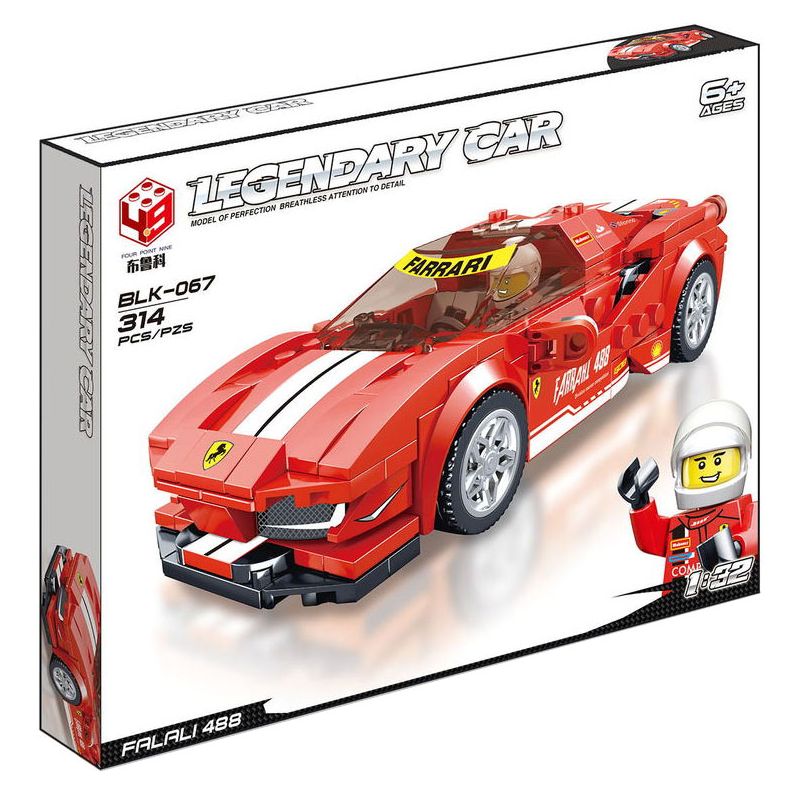 BRUCCO BLK-067 RC-167 non  FERRARI 488 tỷ lệ 1:32 bộ đồ chơi xếp lắp ráp ghép mô hình Speed Champions Racing Cars Đua Xe Công Thức 314 khối