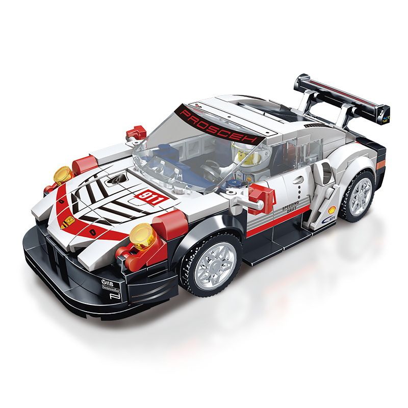 BRUCCO BLK-065 RC-165 non Lego PORSCHE 911 tỷ lệ 1:32 bộ đồ chơi xếp lắp ráp ghép mô hình Speed Champions Racing Cars Đua Xe Công Thức 314 khối