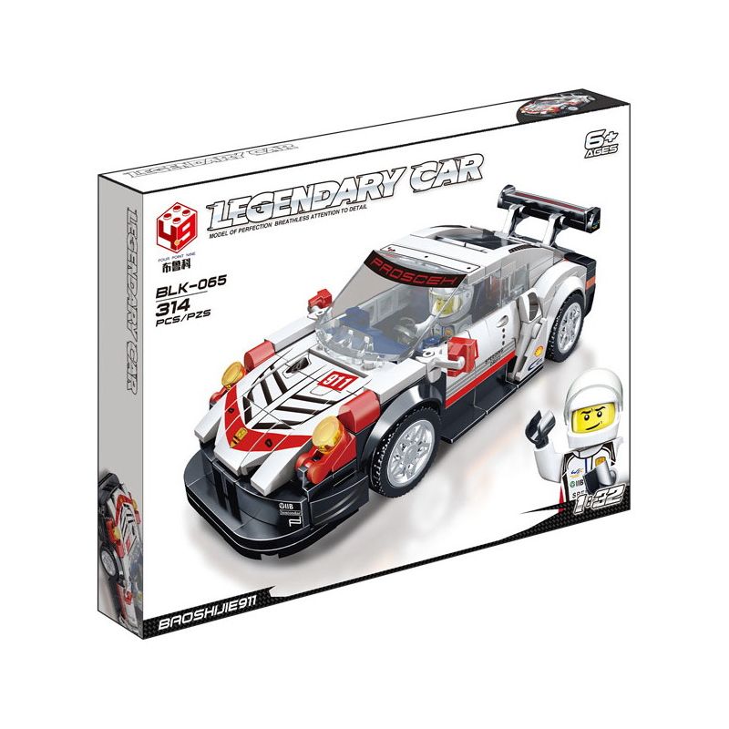 BRUCCO BLK-065 RC-165 non  PORSCHE 911 tỷ lệ 1:32 bộ đồ chơi xếp lắp ráp ghép mô hình Speed Champions Racing Cars Đua Xe Công Thức 314 khối