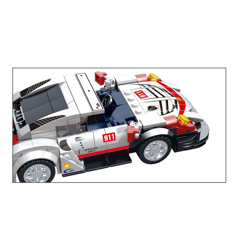 BRUCCO BLK-065 RC-165 non  PORSCHE 911 tỷ lệ 1:32 bộ đồ chơi xếp lắp ráp ghép mô hình Speed Champions Racing Cars Đua Xe Công Thức 314 khối