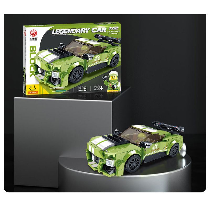 BRUCCO BLK-077 RC-177 non  FORD MUSTANG tỷ lệ 1:32 bộ đồ chơi xếp lắp ráp ghép mô hình Speed Champions Racing Cars LEGENDARY CAR Đua Xe Công Thức 312 khối