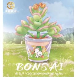 MANGE TECHNOLOGY 9135 non  CHẬU CÂY DỄ THƯƠNG CẬU BÉ GẤU CHÚ CHÓ CON ĐANG THƯỞNG HOA bộ đồ chơi xếp lắp ráp ghép mô hình Creator BONSAI Sáng Tạo 172 khối