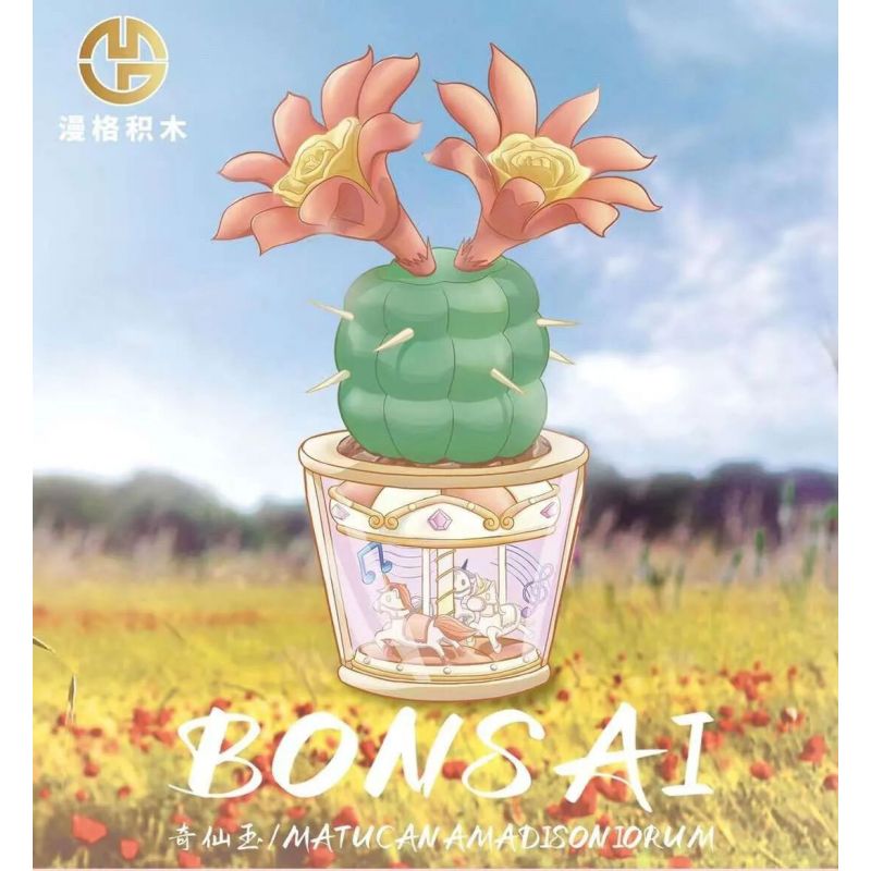 MANGE TECHNOLOGY 9132 non  NHỮNG CHẬU CÂY DỄ THƯƠNG QIXIAN JADE CAROUSEL bộ đồ chơi xếp lắp ráp ghép mô hình Creator BONSAI Sáng Tạo 174 khối