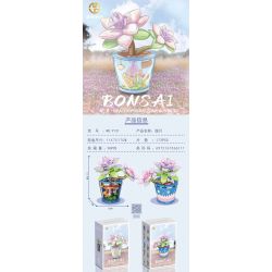 MANGE TECHNOLOGY 9131 non  CHẬU CÂY DỄ THƯƠNG TRĂNG MỜ CHÚ MÈO NGỘ NGHĨNH bộ đồ chơi xếp lắp ráp ghép mô hình Creator BONSAI Sáng Tạo 173 khối