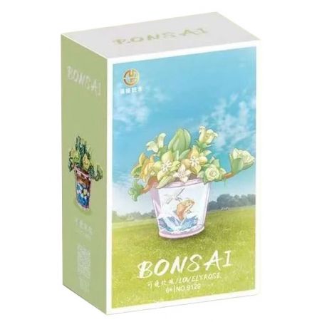 MANGE TECHNOLOGY 9129 non  CHẬU CÂY DỄ THƯƠNG HOA HỒNG VÀ CÁ CHUỒN bộ đồ chơi xếp lắp ráp ghép mô hình Creator BONSAI LOVELYROSE Sáng Tạo 175 khối