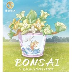 MANGE TECHNOLOGY 9129 non  CHẬU CÂY DỄ THƯƠNG HOA HỒNG VÀ CÁ CHUỒN bộ đồ chơi xếp lắp ráp ghép mô hình Creator BONSAI LOVELYROSE Sáng Tạo 175 khối