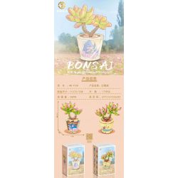 MANGE TECHNOLOGY 9128 non  CHẬU CÂY DỄ THƯƠNG LÂU ĐÀI SEN ĐỎ bộ đồ chơi xếp lắp ráp ghép mô hình Creator BONSAI E.WALTHER Sáng Tạo 173 khối