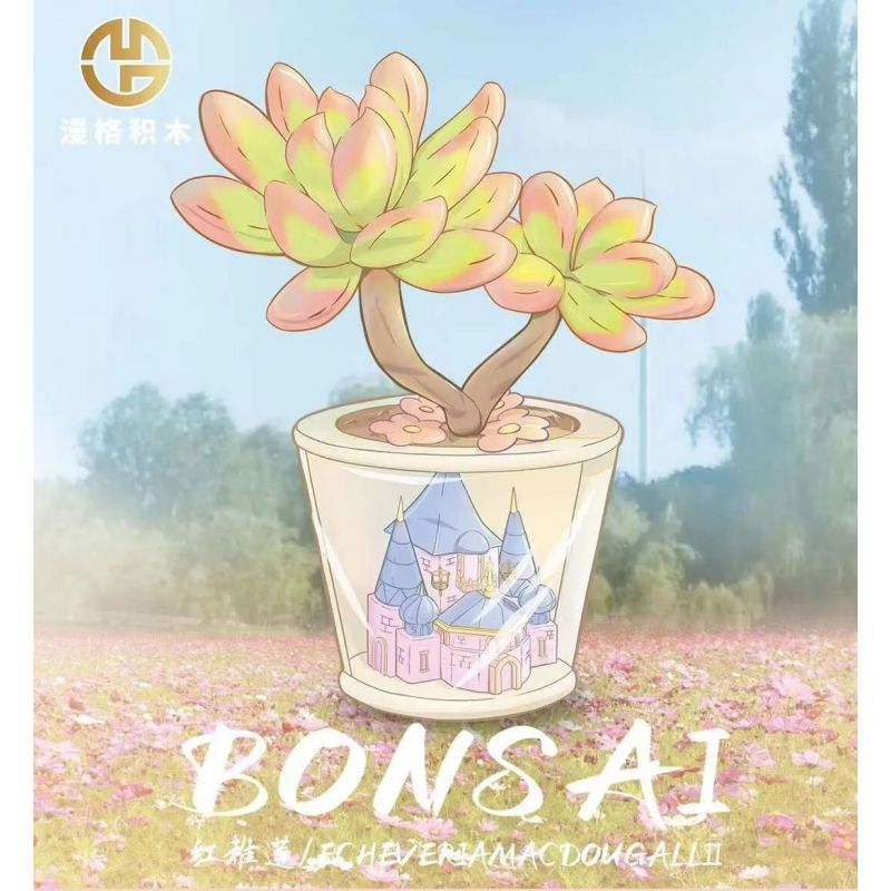 MANGE TECHNOLOGY 9128 non  CHẬU CÂY DỄ THƯƠNG LÂU ĐÀI SEN ĐỎ bộ đồ chơi xếp lắp ráp ghép mô hình Creator BONSAI E.WALTHER Sáng Tạo 173 khối