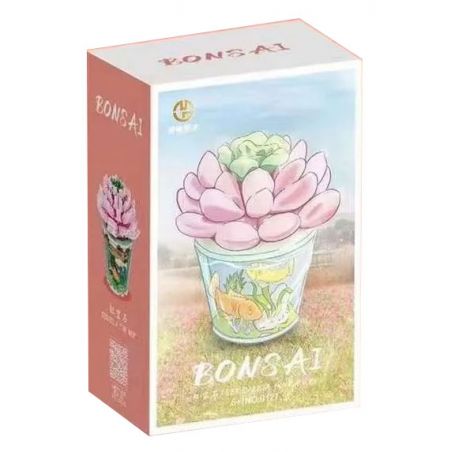 MANGE TECHNOLOGY 9127 non  CHẬU CÂY DỄ THƯƠNG CÁ RUBY bộ đồ chơi xếp lắp ráp ghép mô hình Creator BONSAI ECHEVERIA PINK RUBBY Sáng Tạo 172 khối