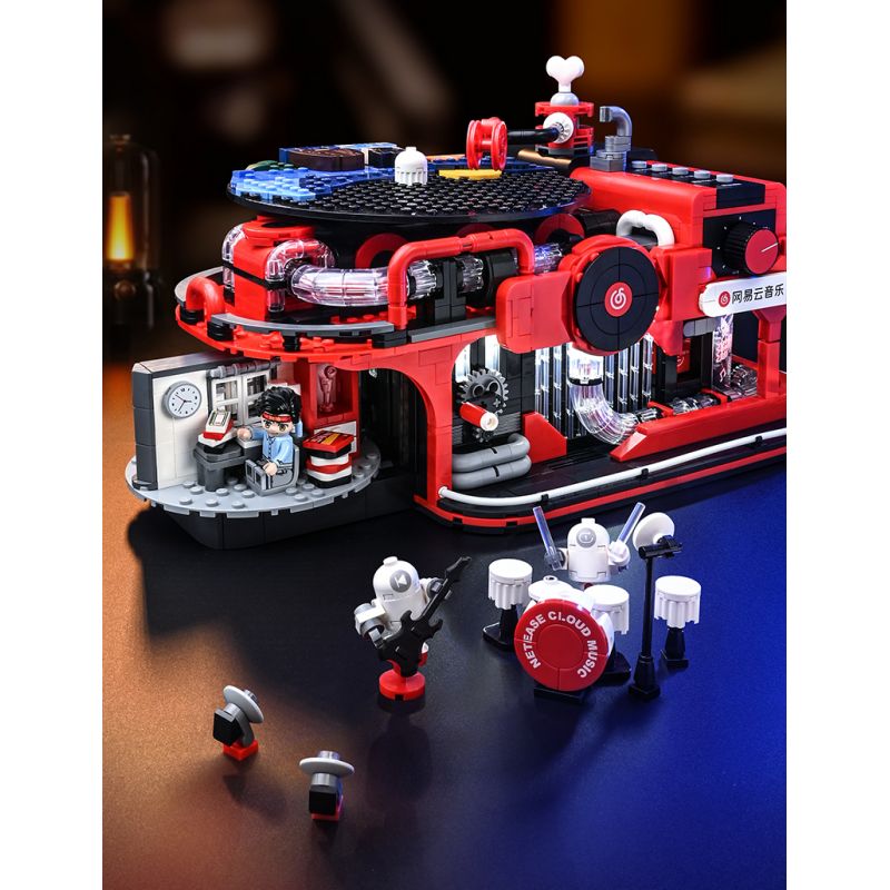 KEEPPLEY DZ0153 0153 non  MÁY GHI ÂM VINYL NETEASE CLOUD MUSIC bộ đồ chơi xếp lắp ráp ghép mô hình