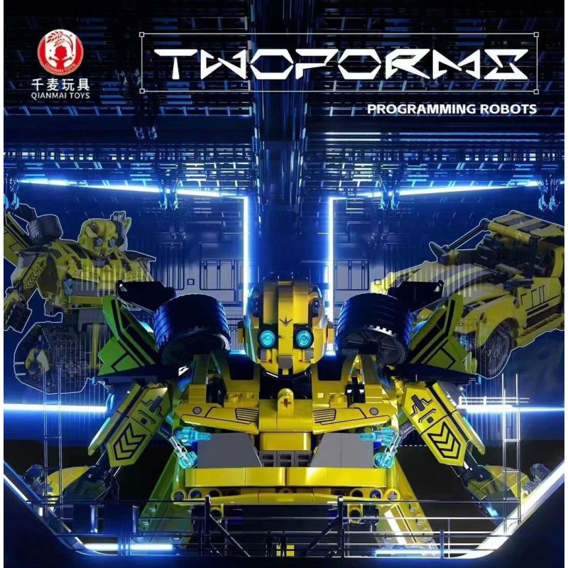 QIANMAI QM00120 00120 non  CÔNG NGHỆ BIẾN HÌNH XE KHOA HỌC VÀ ROBOT GIÁO DỤC BUMBLEBEE bộ đồ chơi xếp lắp ráp ghép mô hình  Kỹ Thuật Công Nghệ Cao Mô Hình Phương Tiện 966 khối