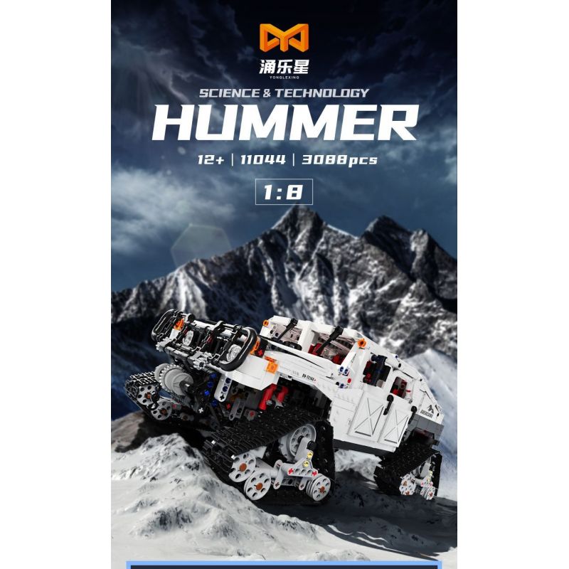 YONGLEXING 11044 non  HUMMER ĐƯỢC THEO DÕI tỷ lệ 1:8 bộ đồ chơi xếp lắp ráp ghép mô hình  Kỹ Thuật Công Nghệ Cao Mô Hình Phương Tiện 3088 khối