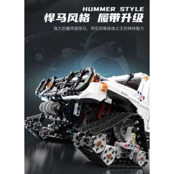 YONGLEXING 11044 non  HUMMER ĐƯỢC THEO DÕI tỷ lệ 1:8 bộ đồ chơi xếp lắp ráp ghép mô hình  Kỹ Thuật Công Nghệ Cao Mô Hình Phương Tiện 3088 khối