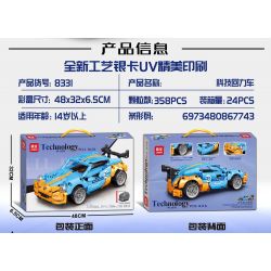 LEIBAO 8331 non  KÉO LẠI PORSCHE tỷ lệ 1:22 bộ đồ chơi xếp lắp ráp ghép mô hình  Kỹ Thuật Công Nghệ Cao Mô Hình Phương Tiện 358 khối