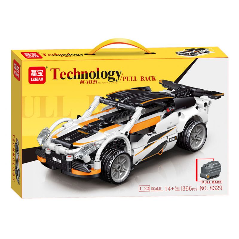 LEIBAO 8329 non  KÉO LẠI MÀU TRẮNG ĐIÊN CUỒNG tỷ lệ 1:22 bộ đồ chơi xếp lắp ráp ghép mô hình  Kỹ Thuật Công Nghệ Cao Mô Hình Phương Tiện 366 khối