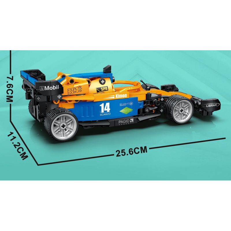 LEIBAO 8330 non  KÉO LÙI ĐUA XE F1 MÀU CAM tỷ lệ 1:22 bộ đồ chơi xếp lắp ráp ghép mô hình  Kỹ Thuật Công Nghệ Cao Mô Hình Phương Tiện 355 khối