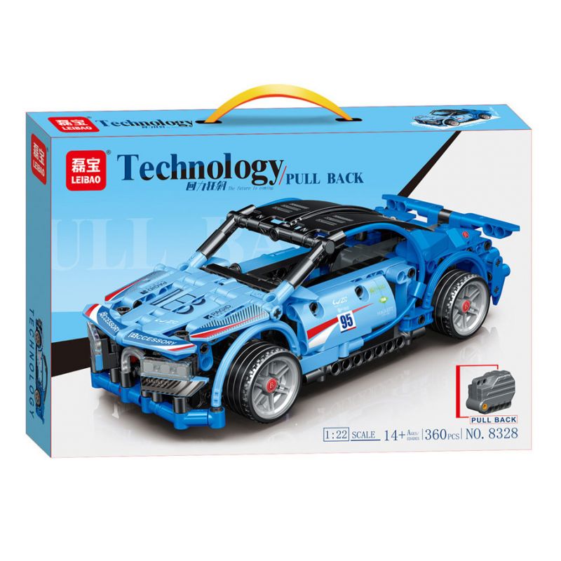 LEIBAO 8328 non  KÉO LẠI MÀU XANH ĐIÊN CUỒNG tỷ lệ 1:22 bộ đồ chơi xếp lắp ráp ghép mô hình  Kỹ Thuật Công Nghệ Cao Mô Hình Phương Tiện 360 khối