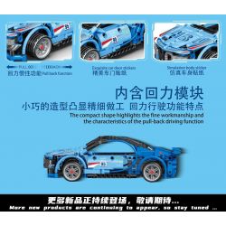 LEIBAO 8328 non  KÉO LẠI MÀU XANH ĐIÊN CUỒNG tỷ lệ 1:22 bộ đồ chơi xếp lắp ráp ghép mô hình  Kỹ Thuật Công Nghệ Cao Mô Hình Phương Tiện 360 khối