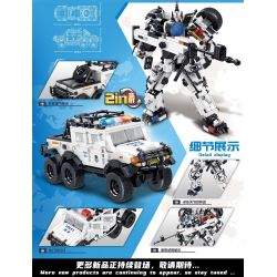 MINGDI LEIBAO K0619 0619 non  CƠ KHÍ CẢNH SÁT DA TRẮNG TIÊN PHONG bộ đồ chơi xếp lắp ráp ghép mô hình Military Army POLICE MECH Quân Sự Bộ Đội 940 khối