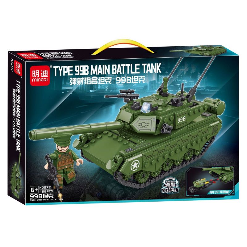 MINGDI LEIBAO K0272 0272 non Lego XE TĂNG KẾT HỢP PHÓNG 99B bộ đồ chơi xếp lắp ráp ghép mô hình Military Army TYPE 99B MAIN BATTLE TANK Quân Sự Bộ Đội 458 khối