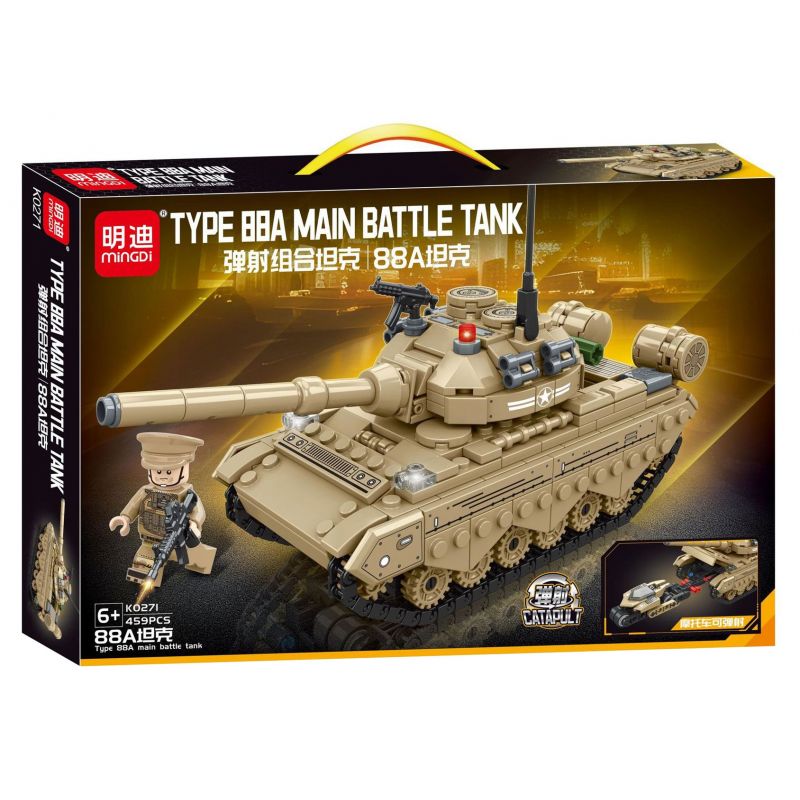 MINGDI LEIBAO K0271 0271 non Lego BỂ KẾT HỢP PHUN 88A bộ đồ chơi xếp lắp ráp ghép mô hình Military Army TYPE 88A MAIN BATTLE TANK Quân Sự Bộ Đội 459 khối