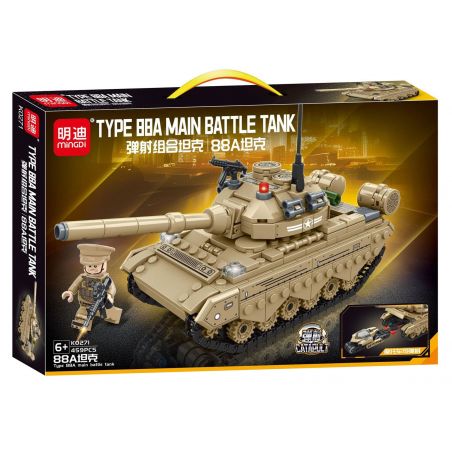 MINGDI LEIBAO K0271 0271 non  BỂ KẾT HỢP PHUN 88A bộ đồ chơi xếp lắp ráp ghép mô hình Military Army TYPE 88A MAIN BATTLE TANK Quân Sự Bộ Đội 459 khối