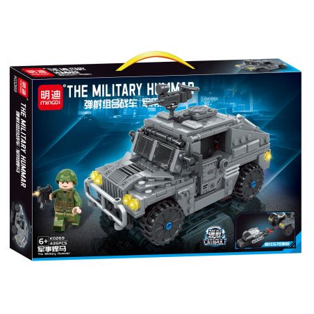 MINGDI LEIBAO K0269 0269 non  XE PHÓNG HỖN HỢP QUÂN SỰ HUMVEE bộ đồ chơi xếp lắp ráp ghép mô hình Military Army THE MILITARY HUMMER Quân Sự Bộ Đội 435 khối