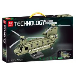 MINGDI LEIBAO 8005 non  MÔ HÌNH QUÂN SỰ CÔNG NGHỆ TRỰC THĂNG VẬN TẢI CHINOOK bộ đồ chơi xếp lắp ráp ghép mô hình Military Army CH-47 HELICOPTER Quân Sự Bộ Đội 785 khối