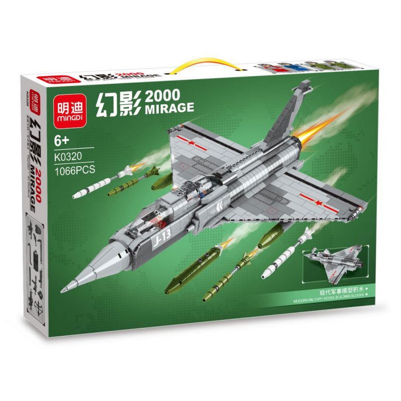 MINGDI LEIBAO K0320 0320 non Lego TIÊM KÍCH MIRAGE 2000 bộ đồ chơi xếp lắp ráp ghép mô hình Military Army Quân Sự Bộ Đội 1066 khối