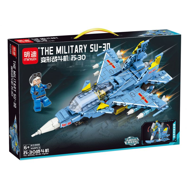 MINGDI LEIBAO K0388 0388 non Lego TIÊM KÍCH SU-30 BIẾN DẠNG bộ đồ chơi xếp lắp ráp ghép mô hình Military Army THE MILITARY SU-30 Quân Sự Bộ Đội 412 khối