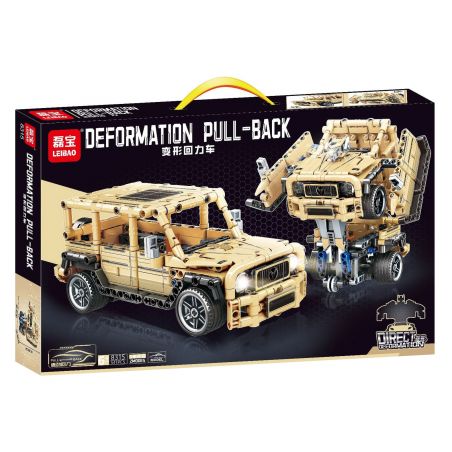 LEIBAO 8315 non  XE PULL BACK BIẾN HÌNH MÀU VÀNG ĐẤT bộ đồ chơi xếp lắp ráp ghép mô hình  DEFORMATION PULL-BACK Kỹ Thuật Công Nghệ Cao Mô Hình Phương Tiện 541 khối