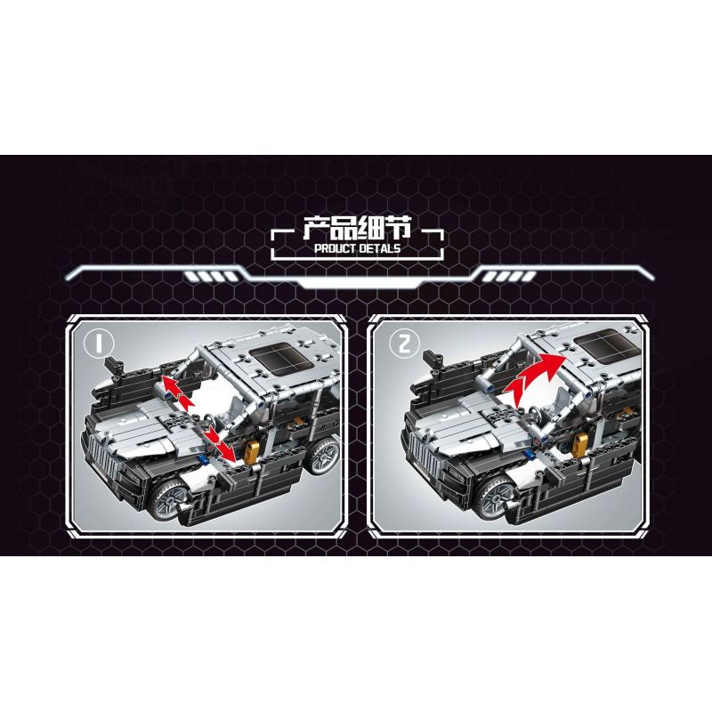 LEIBAO 8313 non  XE KÉO BIẾN HÌNH MÀU XÁM bộ đồ chơi xếp lắp ráp ghép mô hình  DEFORMATION PULL-BACK Kỹ Thuật Công Nghệ Cao Mô Hình Phương Tiện 542 khối