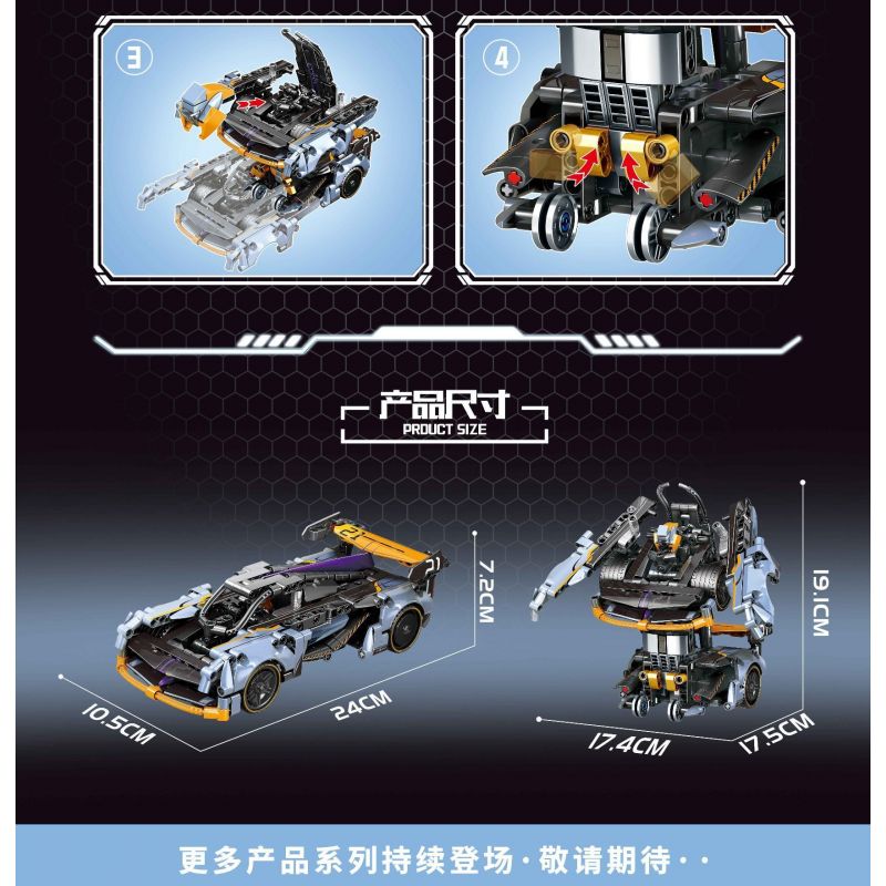 LEIBAO 8312 non  XE KÉO BIẾN HÌNH bộ đồ chơi xếp lắp ráp ghép mô hình  DEFORMATION PULL-BACK Kỹ Thuật Công Nghệ Cao Mô Hình Phương Tiện 487 khối