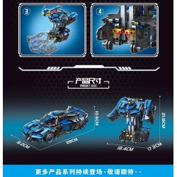 LEIBAO 8311 non  XE PULL BACK BIẾN HÌNH MÀU XANH bộ đồ chơi xếp lắp ráp ghép mô hình  DEFORMATION PULL-BACK Kỹ Thuật Công Nghệ Cao Mô Hình Phương Tiện 544 khối