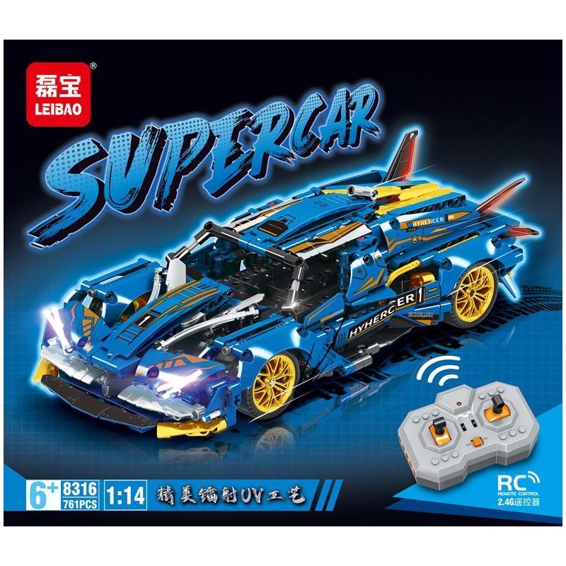 LEIBAO 8316 non  XE THỂ THAO BÓNG XANH QUỶ tỷ lệ 1:14 bộ đồ chơi xếp lắp ráp ghép mô hình  SUPERCAR Kỹ Thuật Công Nghệ Cao Mô Hình Phương Tiện 761 khối