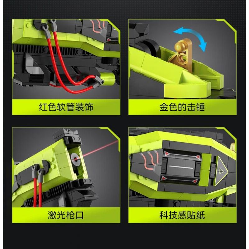 CADA DOUBLEE C81057 81057 non  SÚNG LASER KHOA HỌC VIỄN TƯỞNG bộ đồ chơi xếp lắp ráp ghép mô hình Military Army Quân Sự Bộ Đội 1408 khối