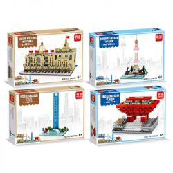 MINGDI LEIBAO K0611 0611 non  4 CÔNG TRÌNH CỔ ĐIỂN Ở THƯỢNG HẢI TÒA NHÀ HSBC QUAN THÁP TRUYỀN HÌNH MINH CHÂU PHƯƠNG ĐÔNG TRUNG TÂM TÀI CHÍNH THẾ GIỚI TRƯNG BÀY QUỐC TẠI WORLD EXPO bộ đồ chơi xếp lắp ráp ghép mô hình Architecture Công Trình Kiến Trúc 807 khối
