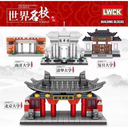LWCK 60077 non  4 MÔ HÌNH TRƯỜNG ĐẠI HỌC NỔI TIẾNG THẾ GIỚI NANKAI THANH HOA BẮC KINH PHÚC ĐÁN bộ đồ chơi xếp lắp ráp ghép mô hình