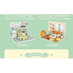 CACO D008 non  TIỂU CẢNH NHÀ BẾP PHÒNG KHÁCH bộ đồ chơi xếp lắp ráp ghép mô hình Creator Sáng Tạo 560 khối