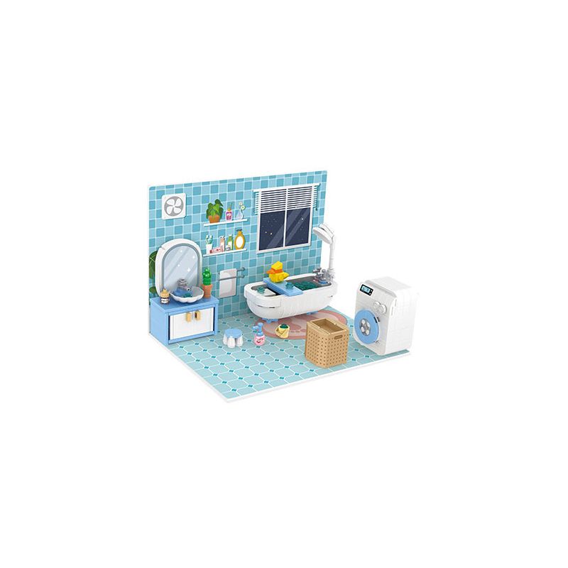 CACO D007 non  NHÀ MINI CẢNH PHÒNG TẮM BẾP bộ đồ chơi xếp lắp ráp ghép mô hình Creator Sáng Tạo 657 khối
