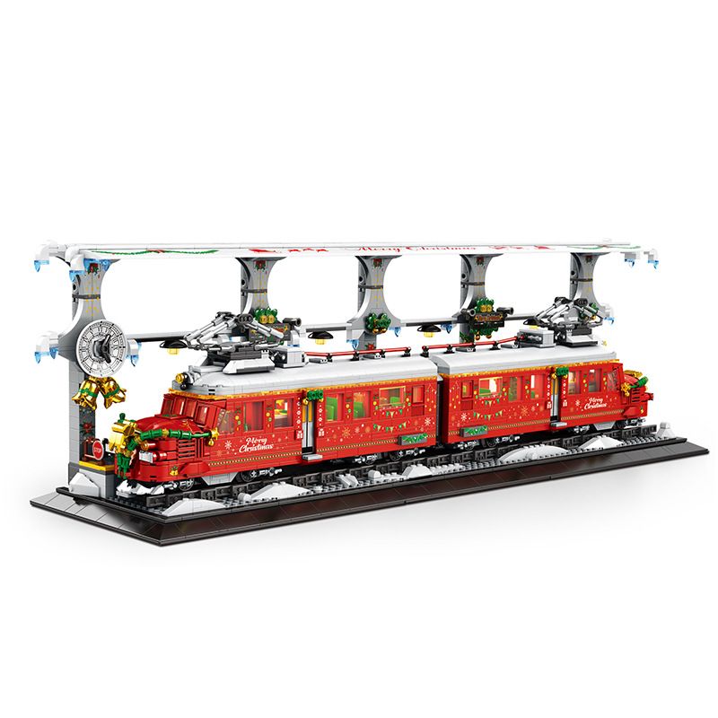 REOBRIX 66034 non Lego CHUYẾN TÀU GIÁNG SINH bộ đồ chơi xếp lắp ráp ghép mô hình Creator CHRISTMAS TRAIN Sáng Tạo 2822 khối