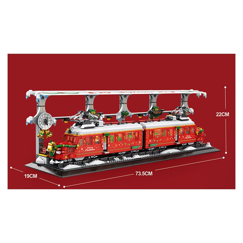 REOBRIX 66034 non  CHUYẾN TÀU GIÁNG SINH bộ đồ chơi xếp lắp ráp ghép mô hình Creator CHRISTMAS TRAIN Sáng Tạo 2822 khối