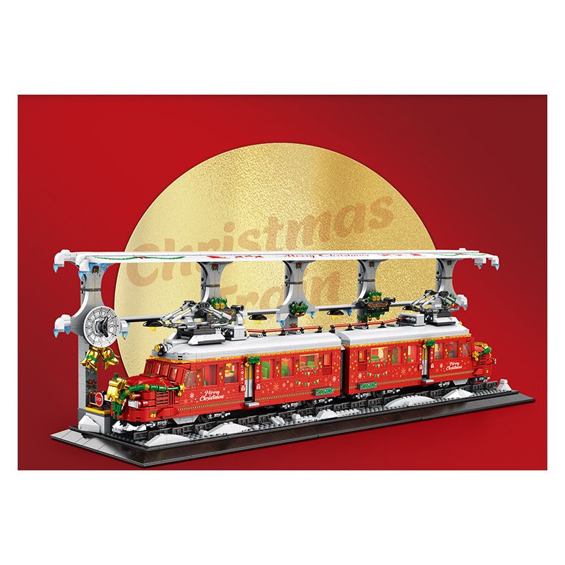 REOBRIX 66034 non  CHUYẾN TÀU GIÁNG SINH bộ đồ chơi xếp lắp ráp ghép mô hình Creator CHRISTMAS TRAIN Sáng Tạo 2822 khối