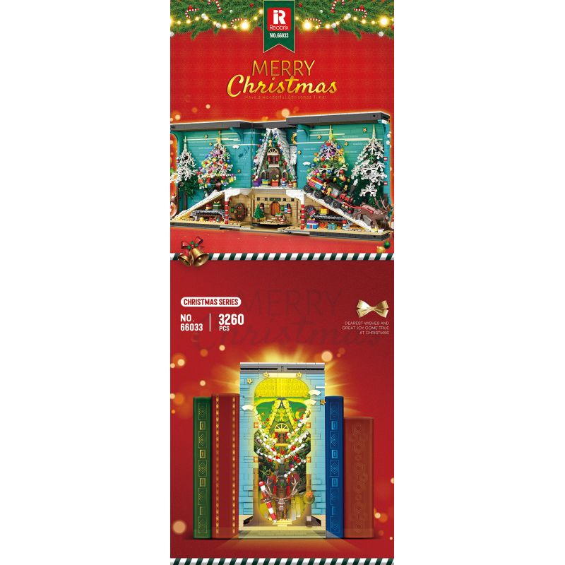 REOBRIX 66033 non  GIÁ SÁCH GIÁNG SINH bộ đồ chơi xếp lắp ráp ghép mô hình Creator MERRY CHRISTMAS Sáng Tạo 3260 khối