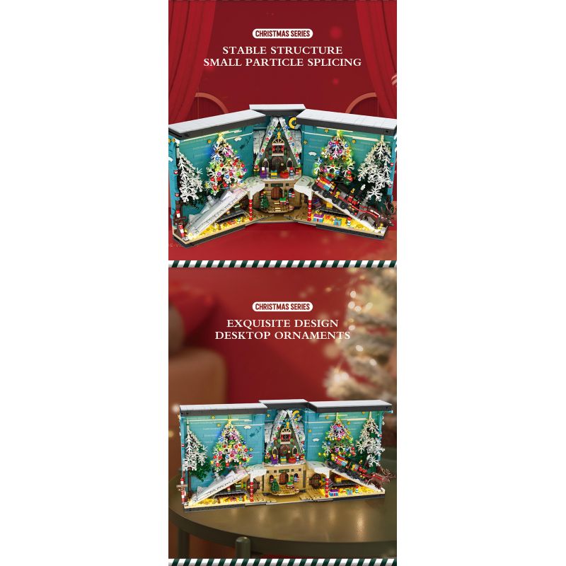 REOBRIX 66033 non  GIÁ SÁCH GIÁNG SINH bộ đồ chơi xếp lắp ráp ghép mô hình Creator MERRY CHRISTMAS Sáng Tạo 3260 khối